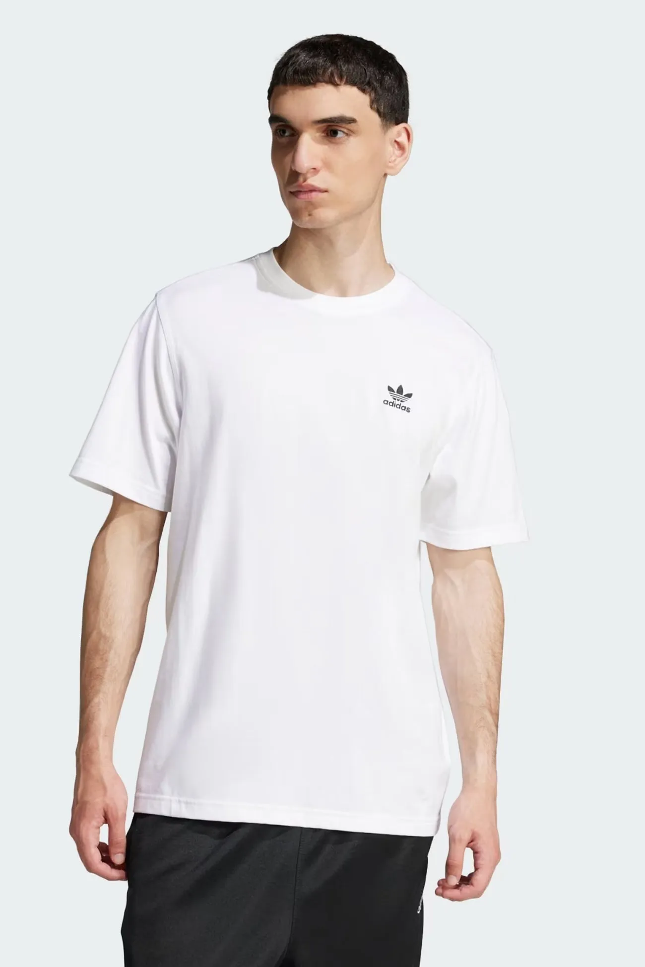 Elasticated Trim Seamless Construction Design Trefoil Essential Tee White
