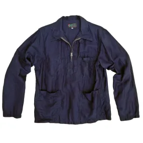 Longshoreman Shirt - Indigo HBT Patterned Design