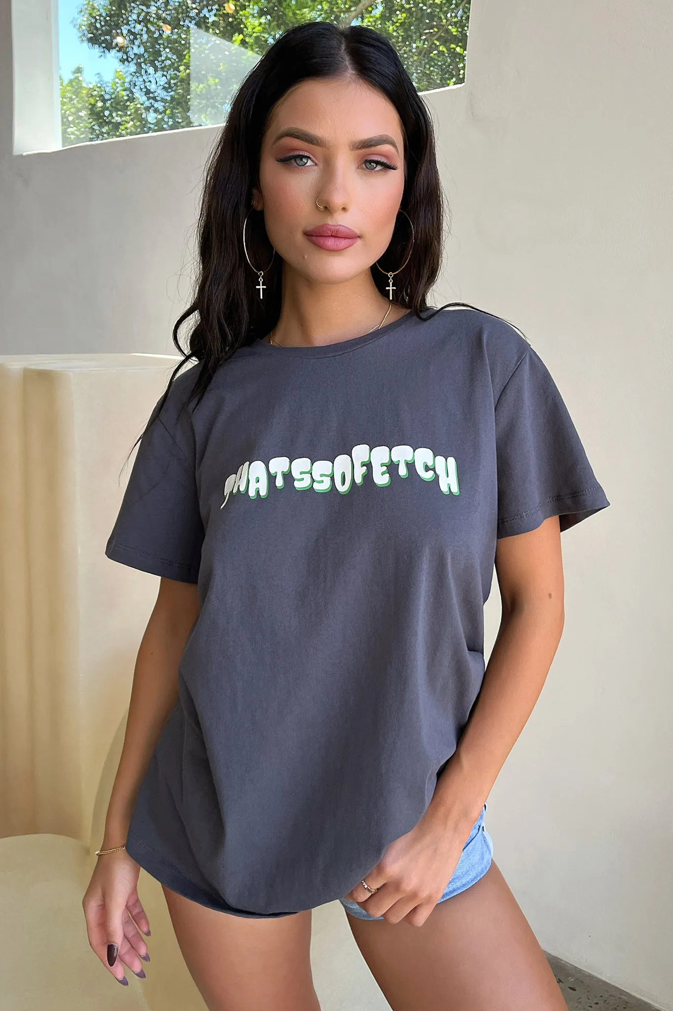 Low Down Tee - Charcoal Active Fit Stylish piece