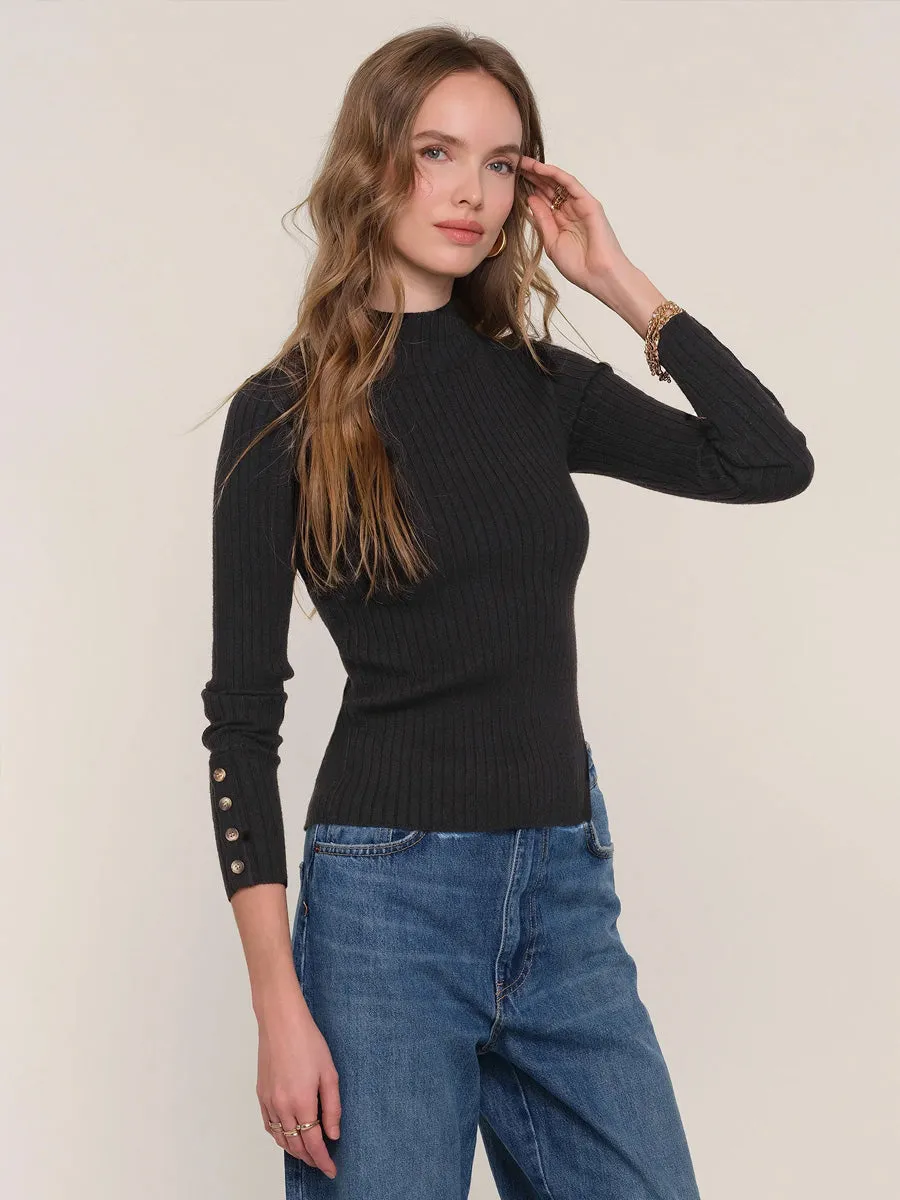BENDEL TOP - BLACK EcoFriendlyBlend Warm Fabric