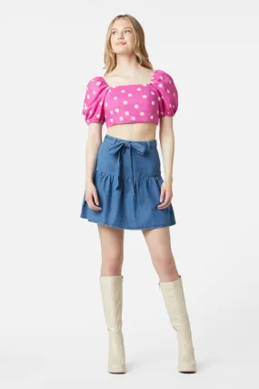 Chambray Flippy Skirt Ultra Stretch