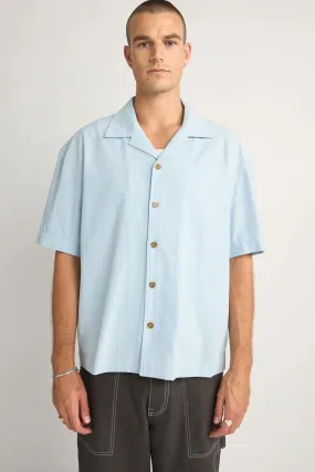 Everyday Comfort Fit AntiPill Texture Relaxed Check Short Sleeve Shirt Blue