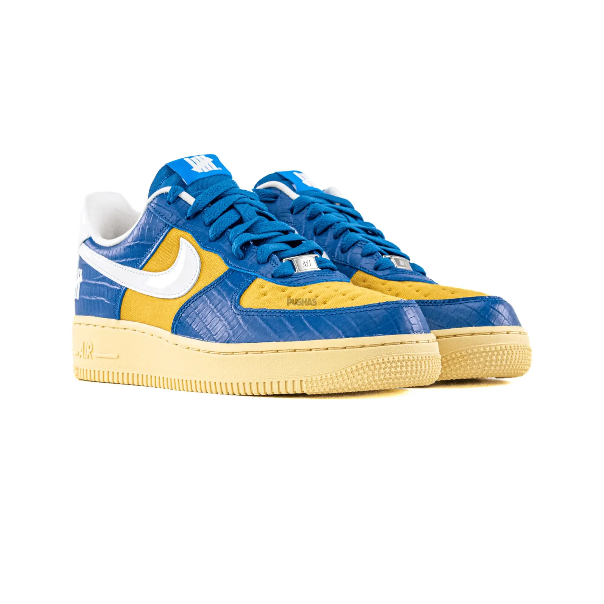 Chill Walks Ankle Ease Nike Air Force 1 Low SP x Undefeated '5 On It Blue Yellow Croc' (2021)