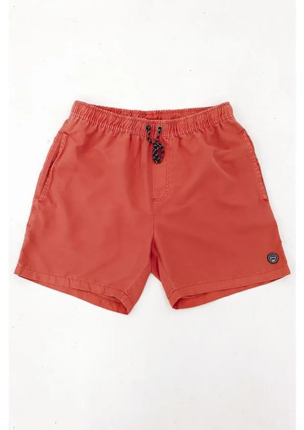 Comfortable Waistband All Day Wear Illusion Short Red