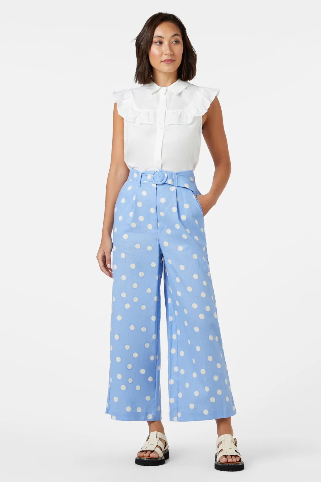 Lucy Polka Dot Pant High Quality Material HiddenPockets