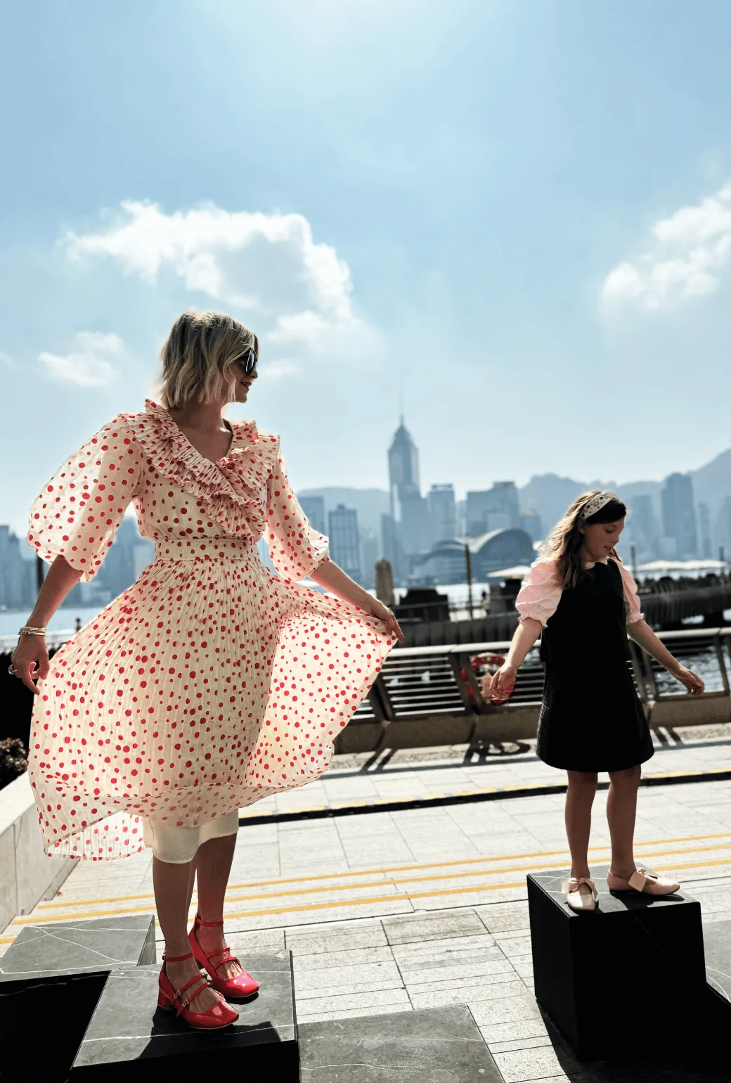 Soft Draping Cruise-Wear The Blanche Dress - Flocking Dot