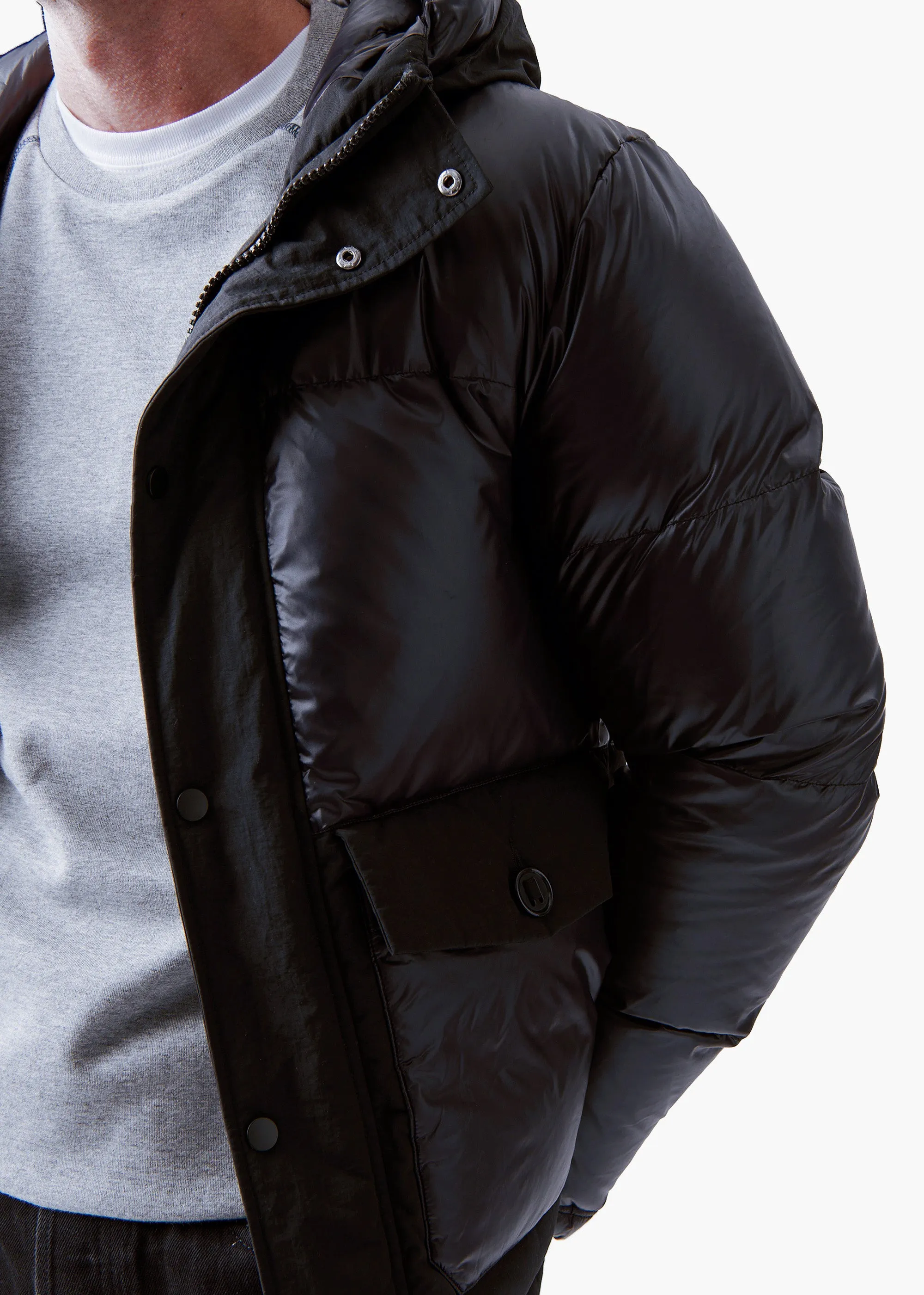 Lykke Hoodie Down Jacket Neutral Tones Ultra Compact Packing Design