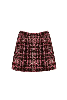 Cozy Material Maggie Mini Skirt - Chocolate Tweed