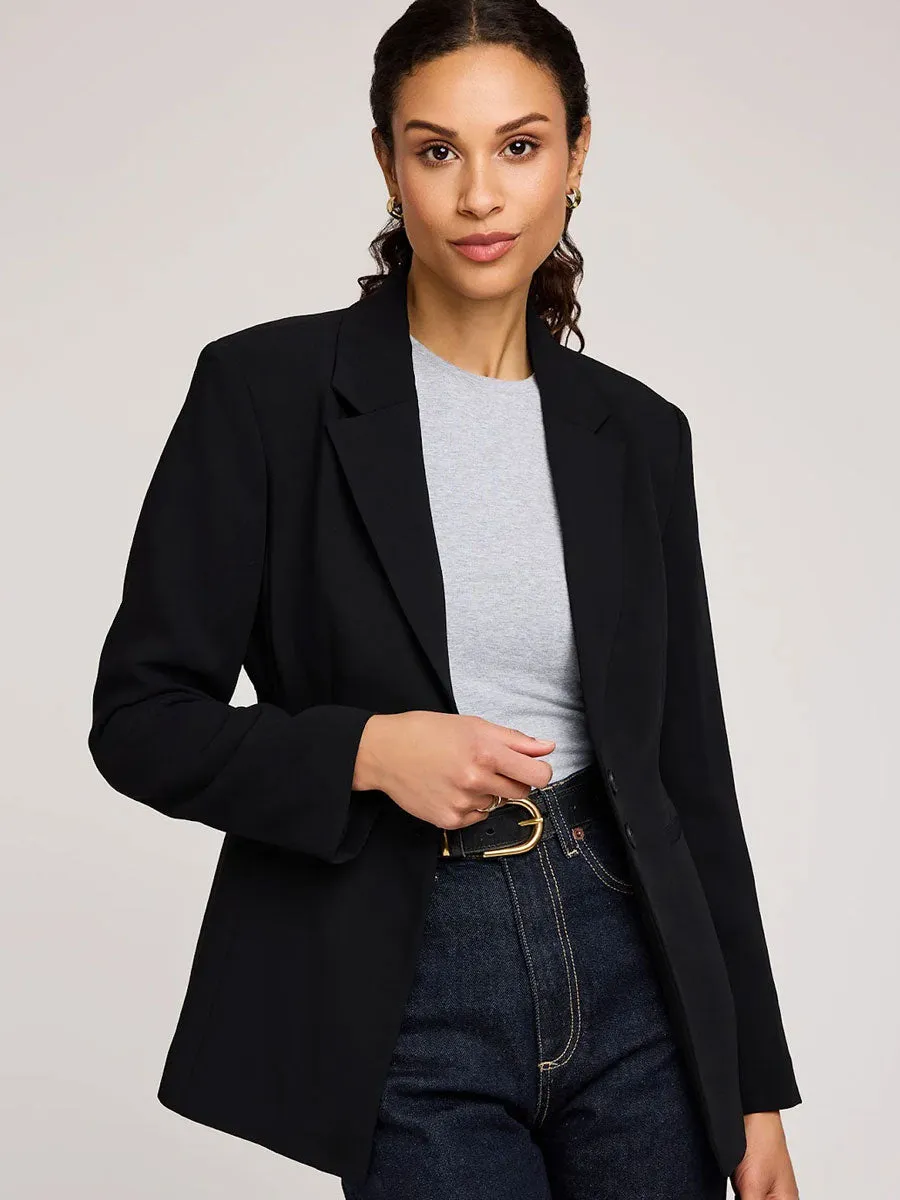 MARREN BLAZER - BLACK Wrinkle Resistant Texture