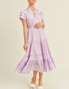 Kianna Short Sleeve Dress, Lilac Modern Texture Bold Look
