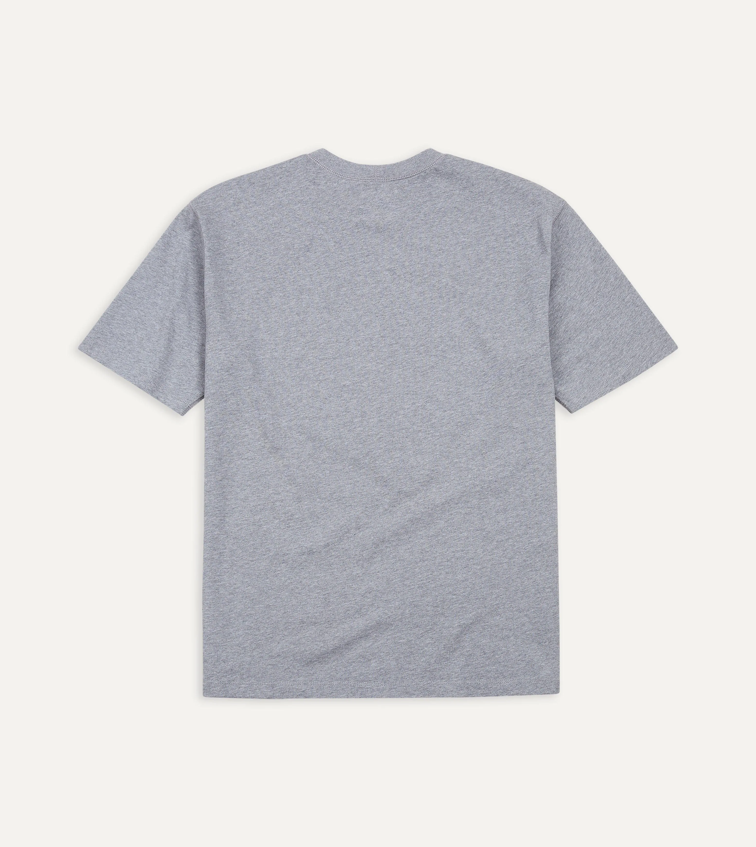 Grey Cotton Crew Neck Hiking T-Shirt Solid color purity