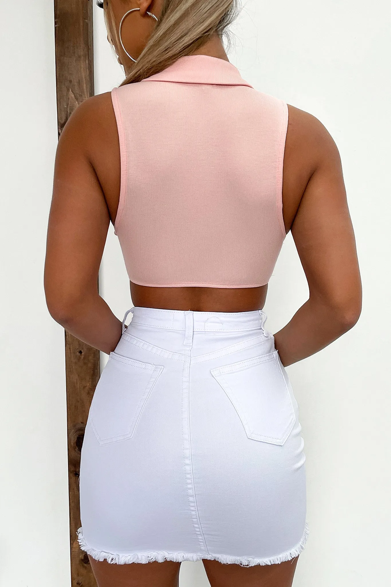 Midgi Denim Skirt - White Cashmere Touch Evening Outing