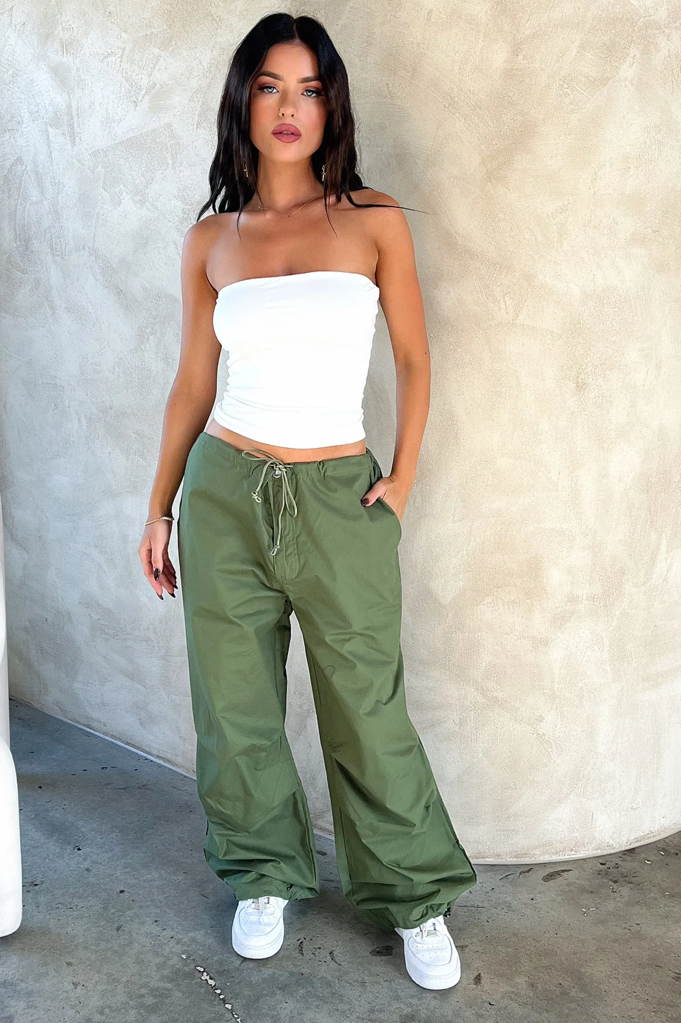 Millana Parachute Pants - Khaki QuickReleaseBuckle High Durability Thread