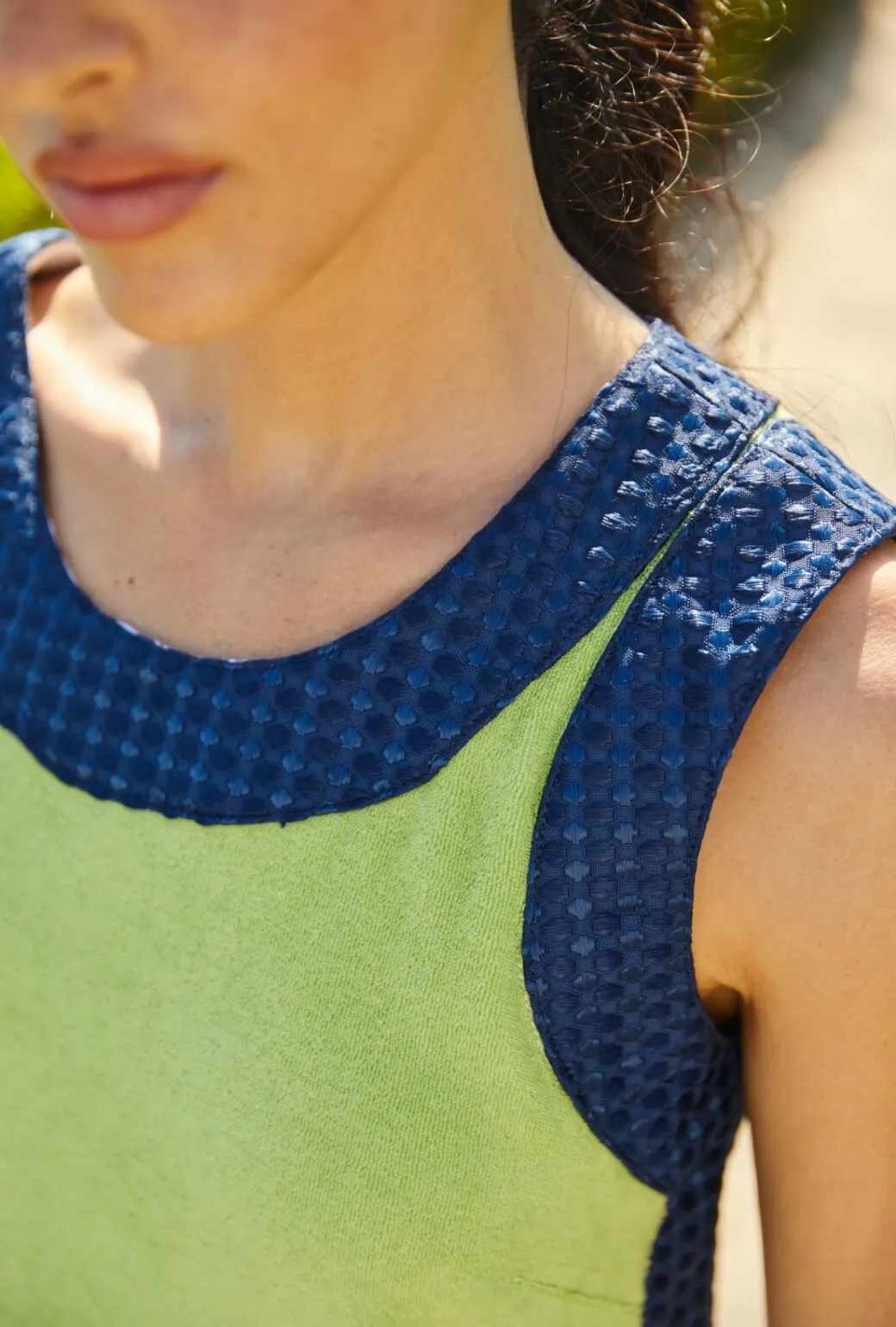 Layered Wear Mini Bermuda Set - Green & Navy