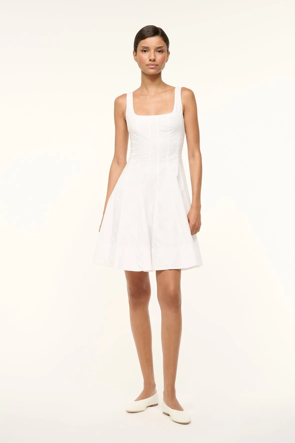 Underwire-Support Evening Event MINI WELLS DRESS | WHITE