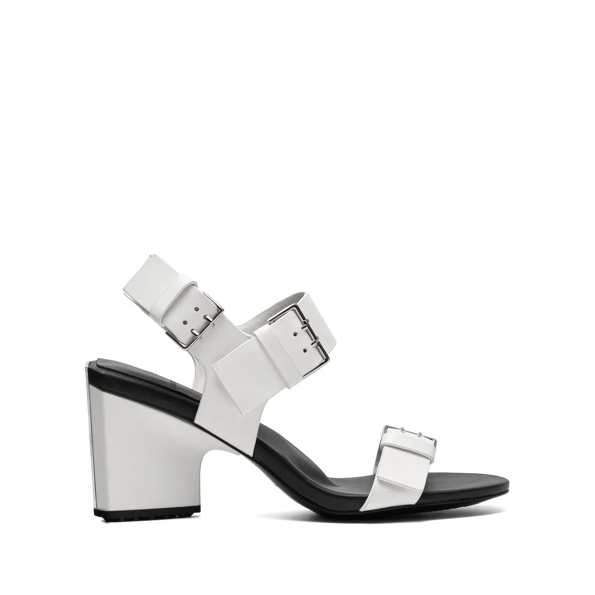 MIRROR SENARY WHITE Ankle Strap Heels