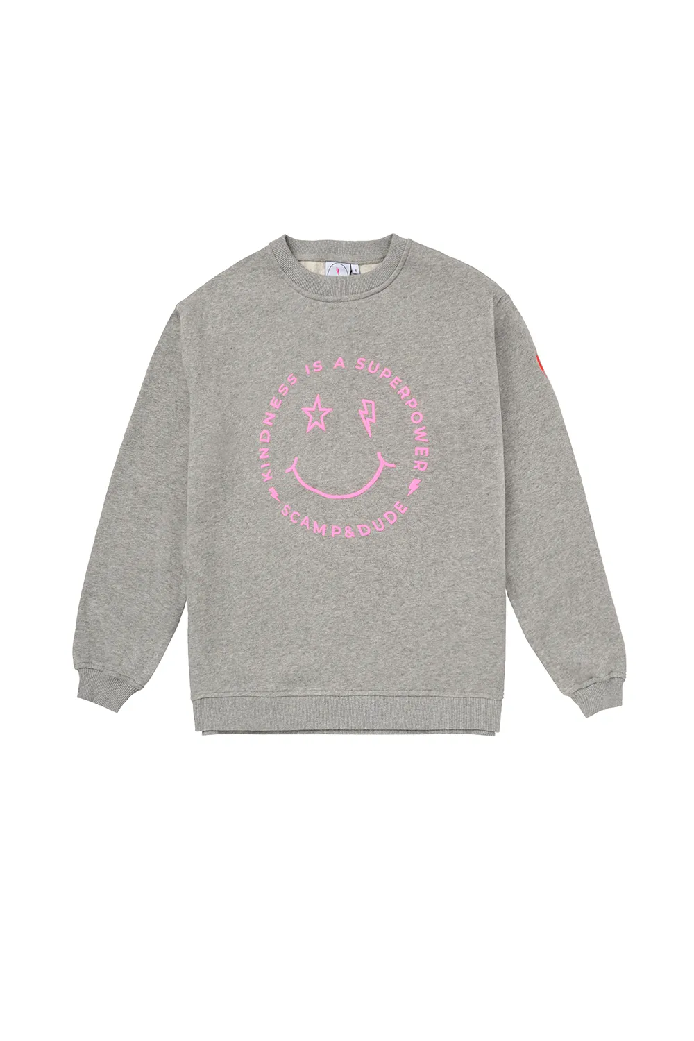 Grey Marl Smiley Face Oversized Sweatshirt product bright vibrancy