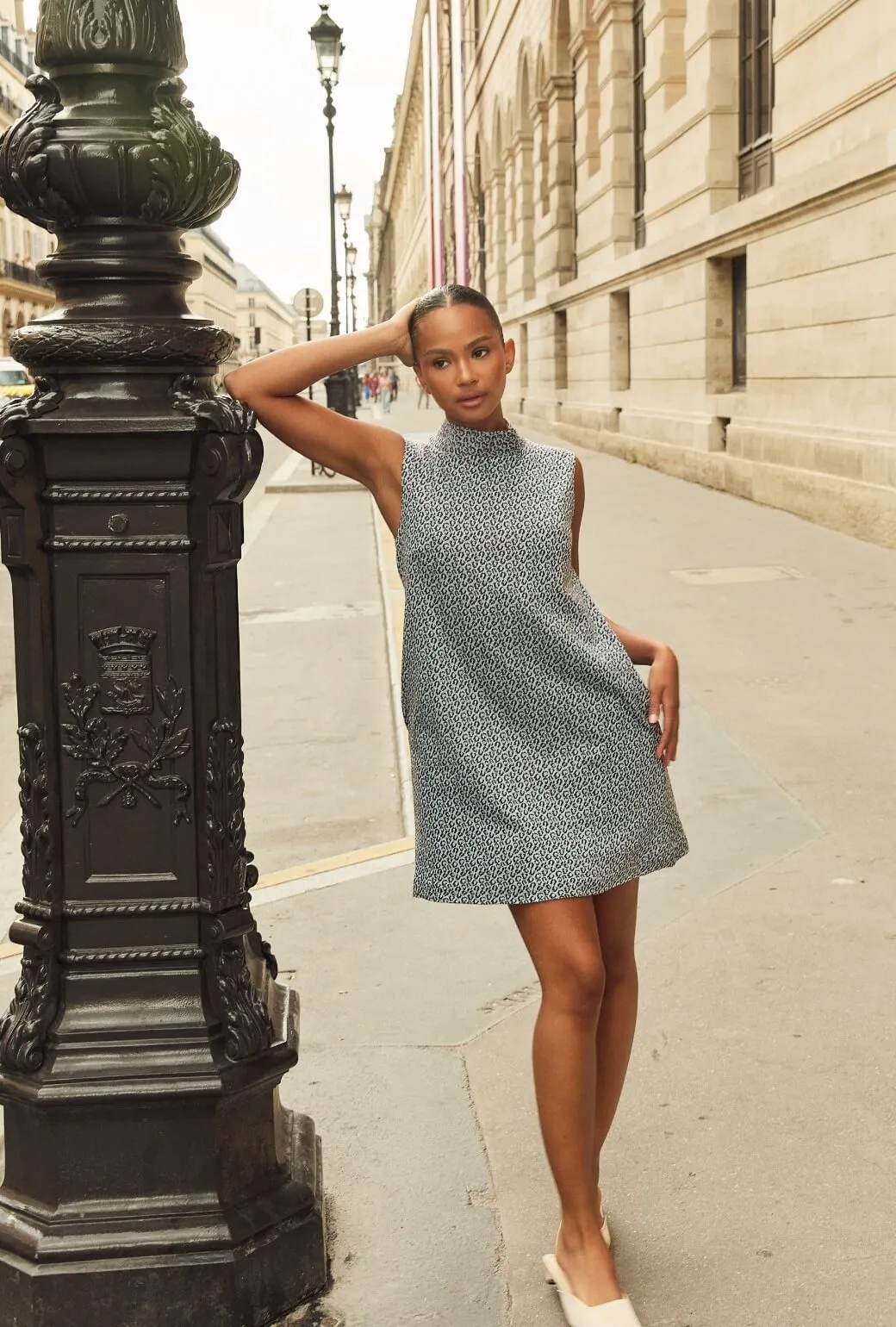 Mod Dress - Blue & Brown Cheetah Knit Perfect Layering