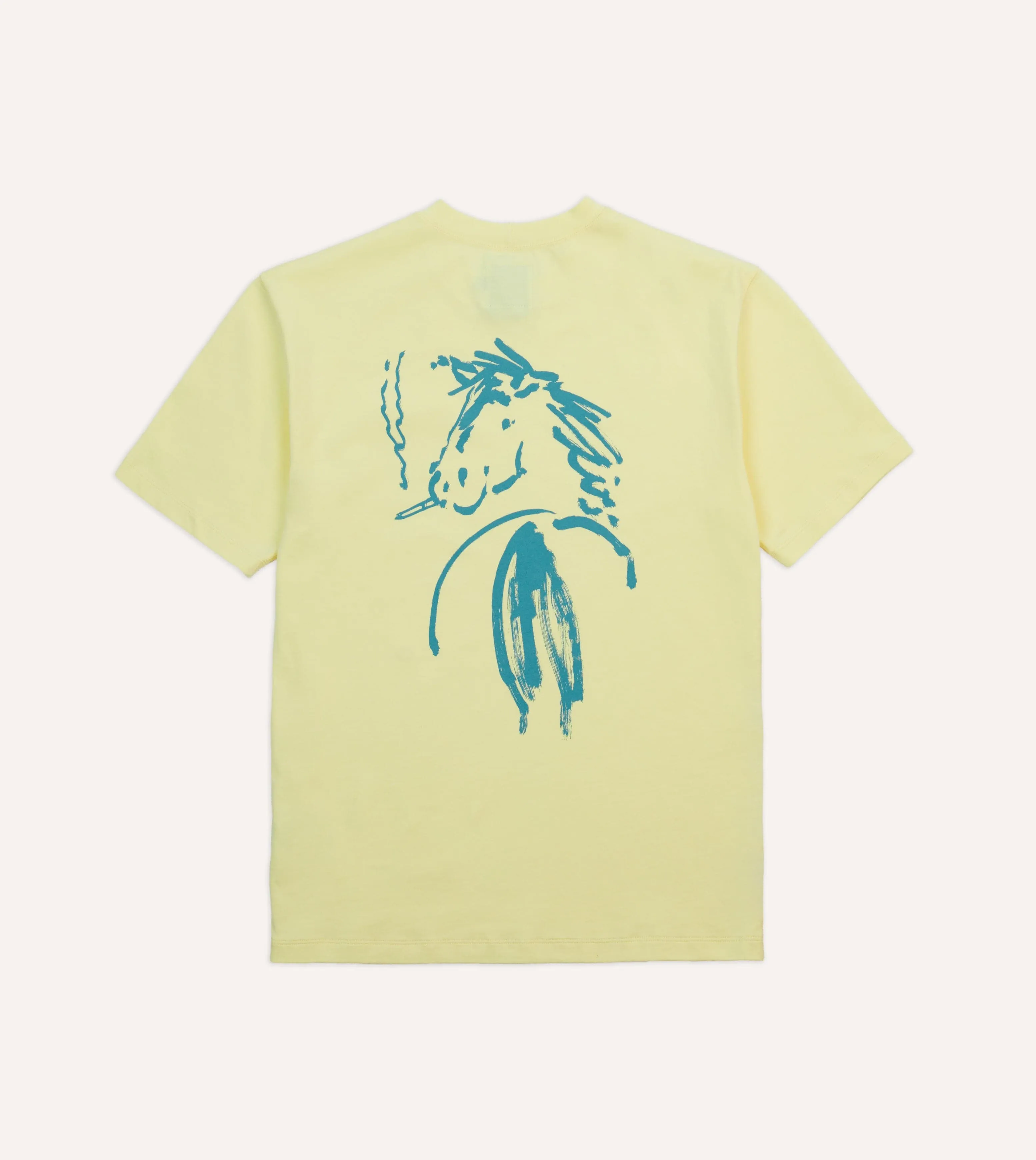 Yellow Horse Print Short-Sleeve Hiking T-Shirt Lightweight Construction Cycling endurance
