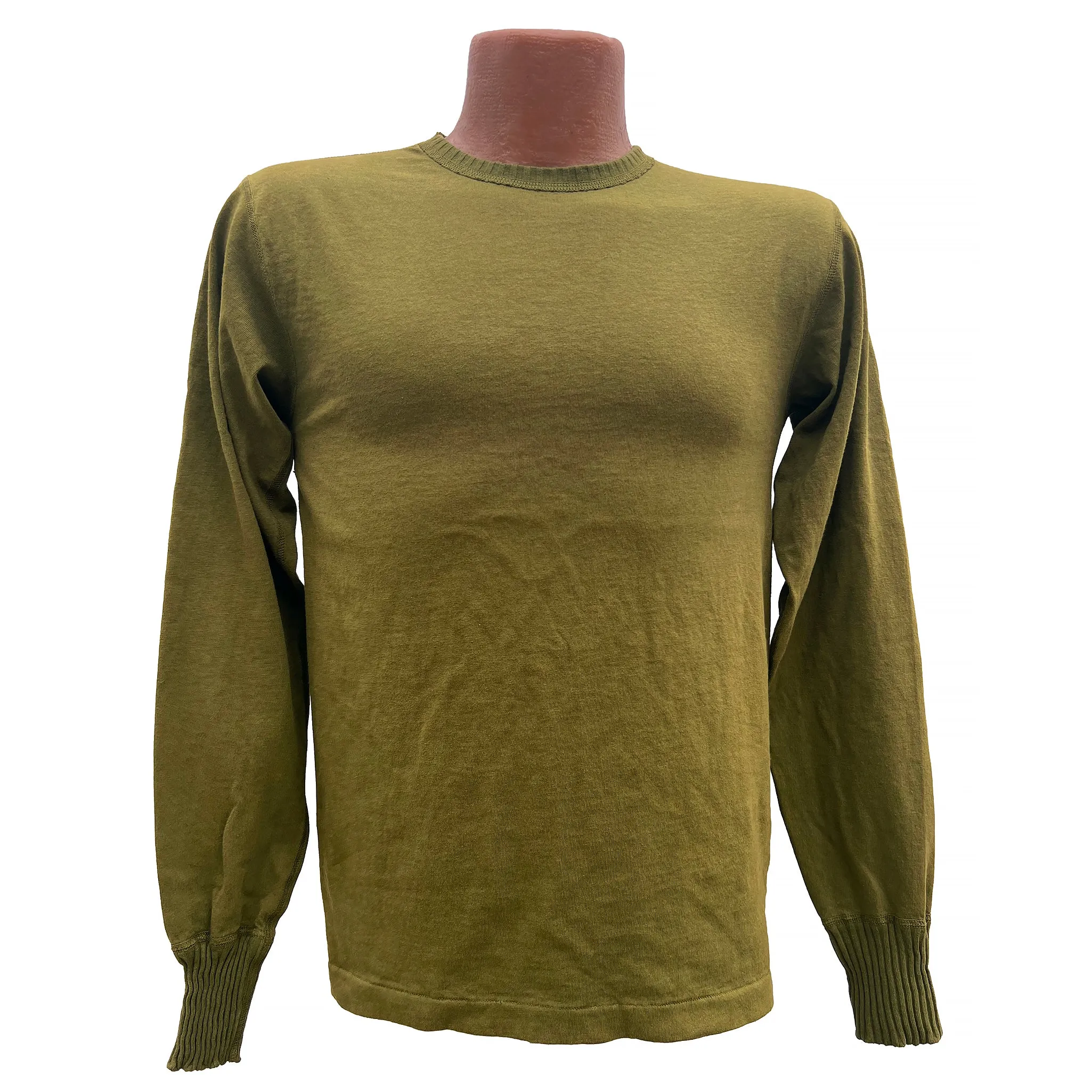 Crew Chief T-shirt - Jungle Green Ribbed Collar Design