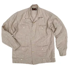 Meridana Shirt - Oatmeal Chambray - Warehouse Evening Elegance Reinforced Elbow Patches