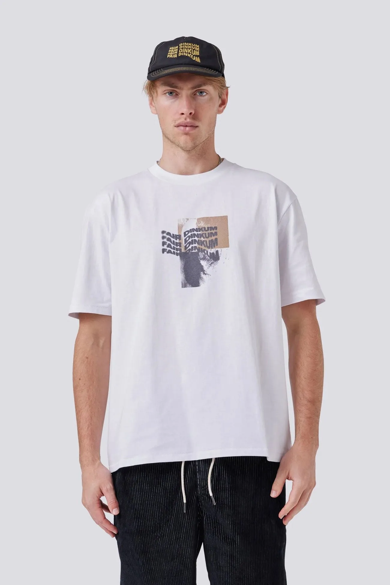 MultiPanelBreathability Printed Blouse Dinkum Tee White