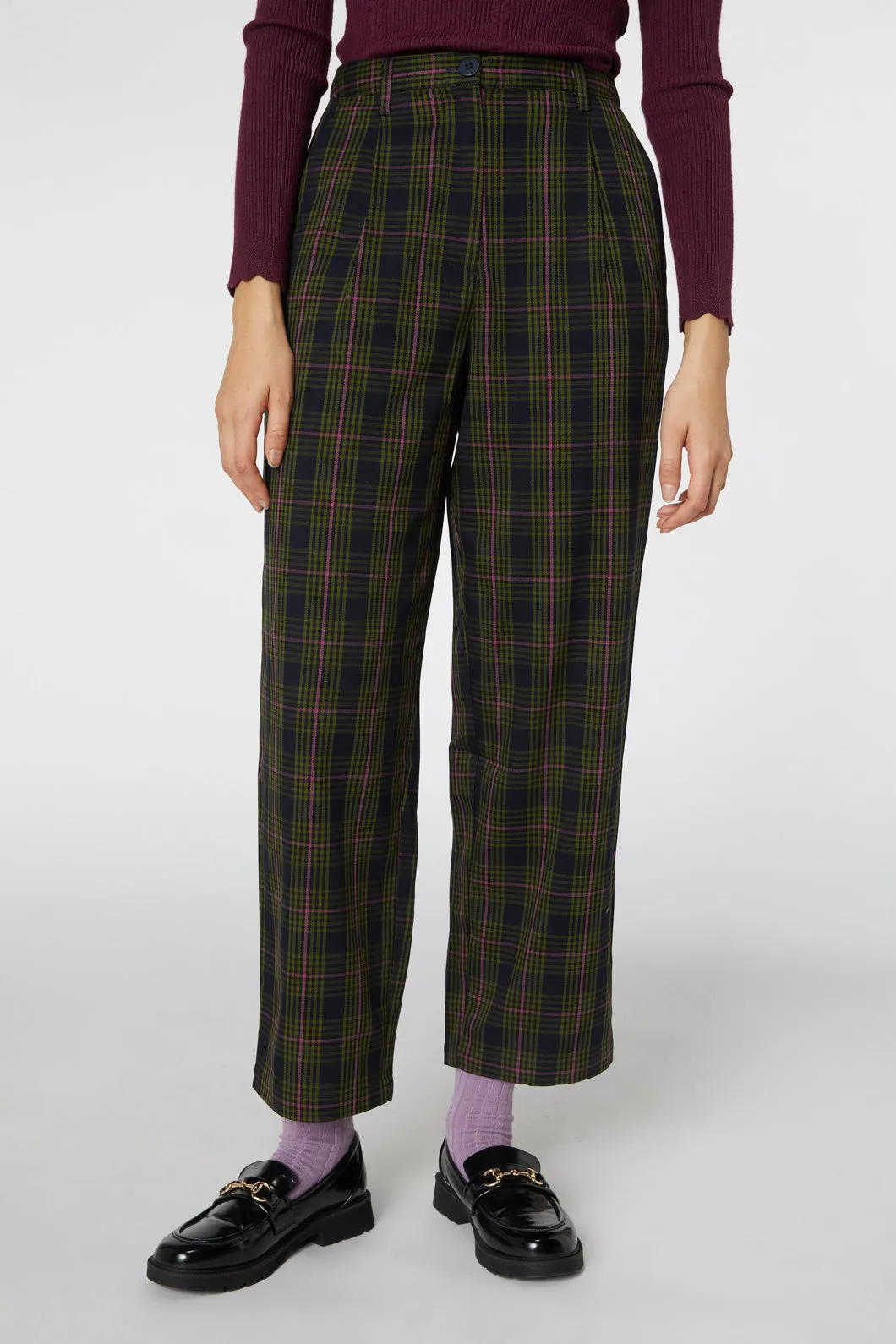 Anti Chafe Lining Stretch Panels Molly Check Pant