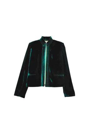 Knee Length Mona Lee Blazer - Emerald Velvet