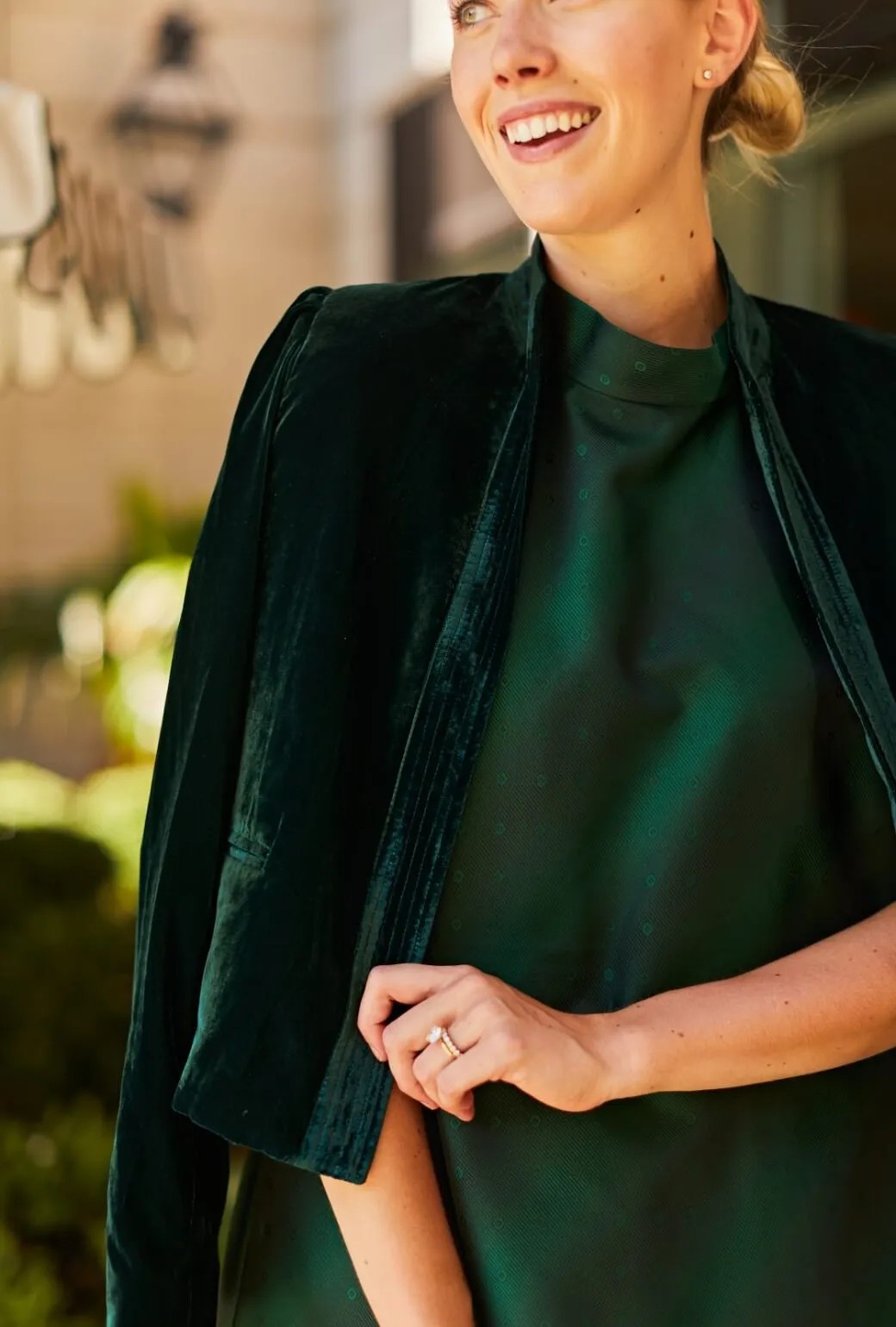 Cool Season Mona Lee Blazer - Emerald Velvet