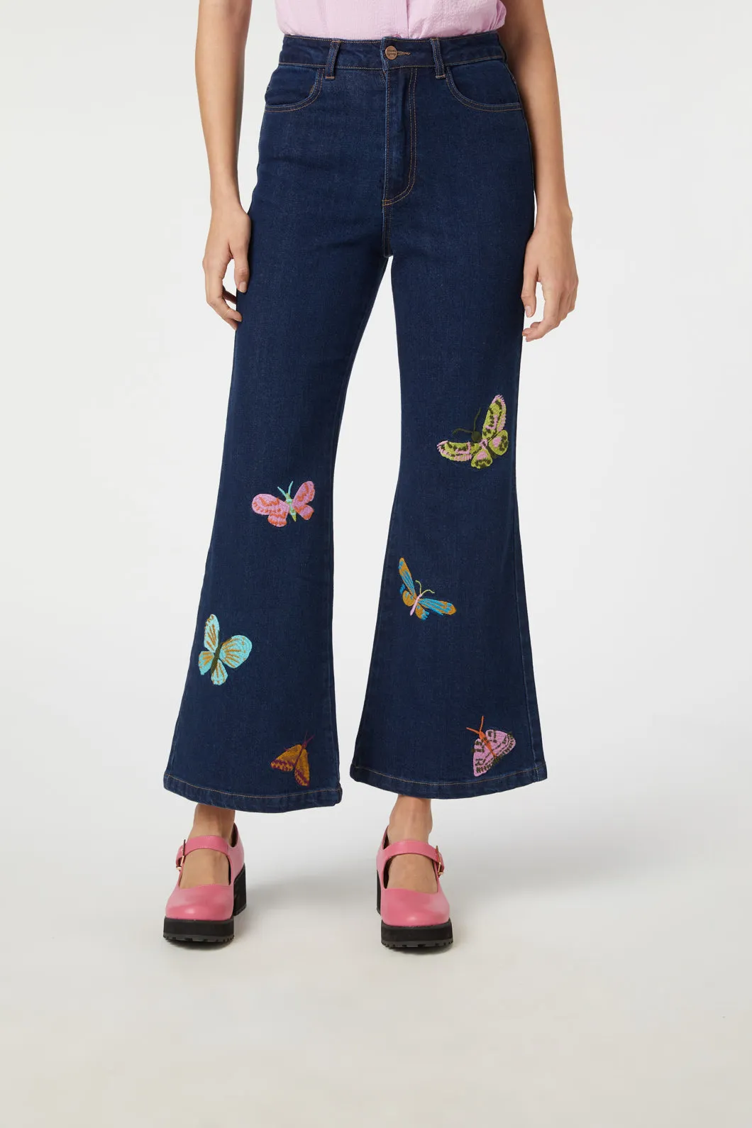 Moth Embroidered Jean ThermalRegulatingLining