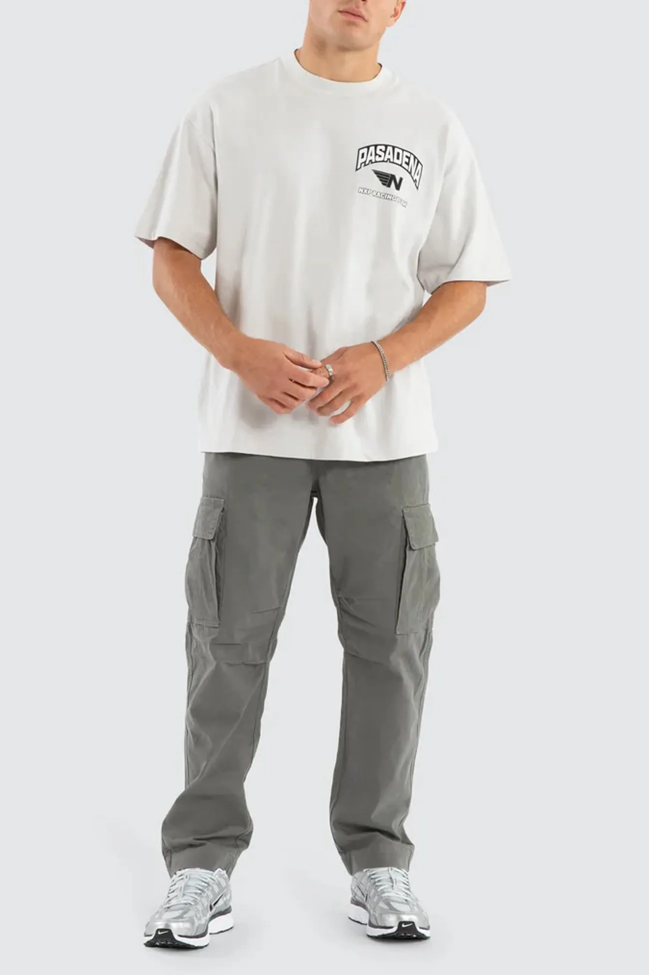 DualLayer Weave Tear Resistant Fiber Blend Motor Raptor Tee Glacier Grey