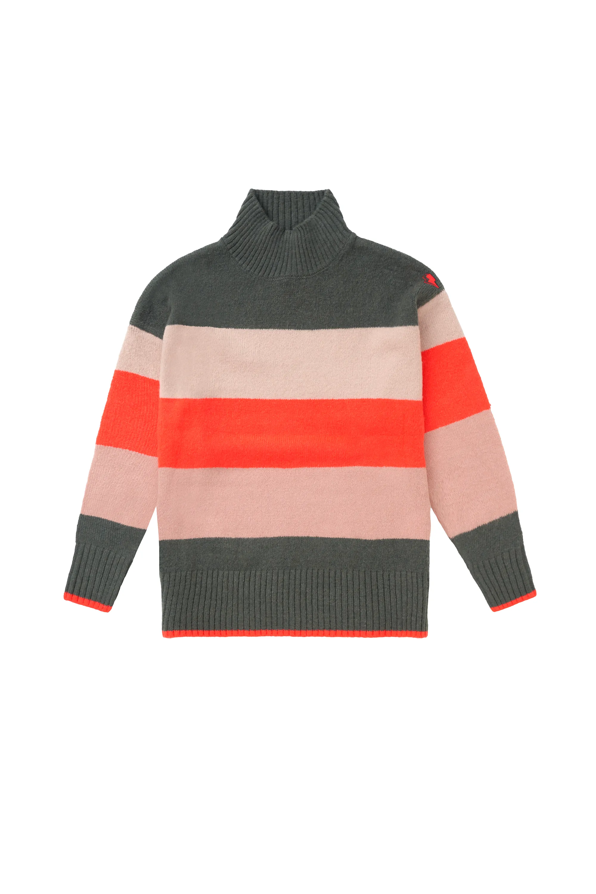 Non Restrictive Multi Colour Oversized Turtleneck Jumper