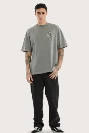 AntiPillingTreatment Wear Resistant Edge Nailed Street Tee Pigment Frost Grey