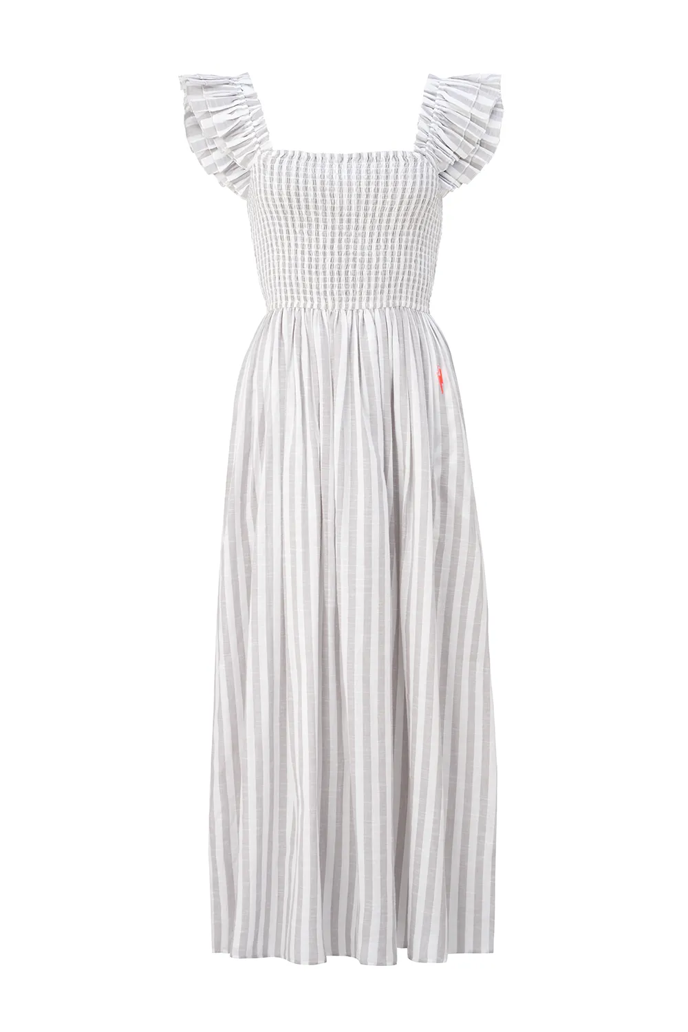 Grey with White Stripe Maxi Sundress Layered-Look