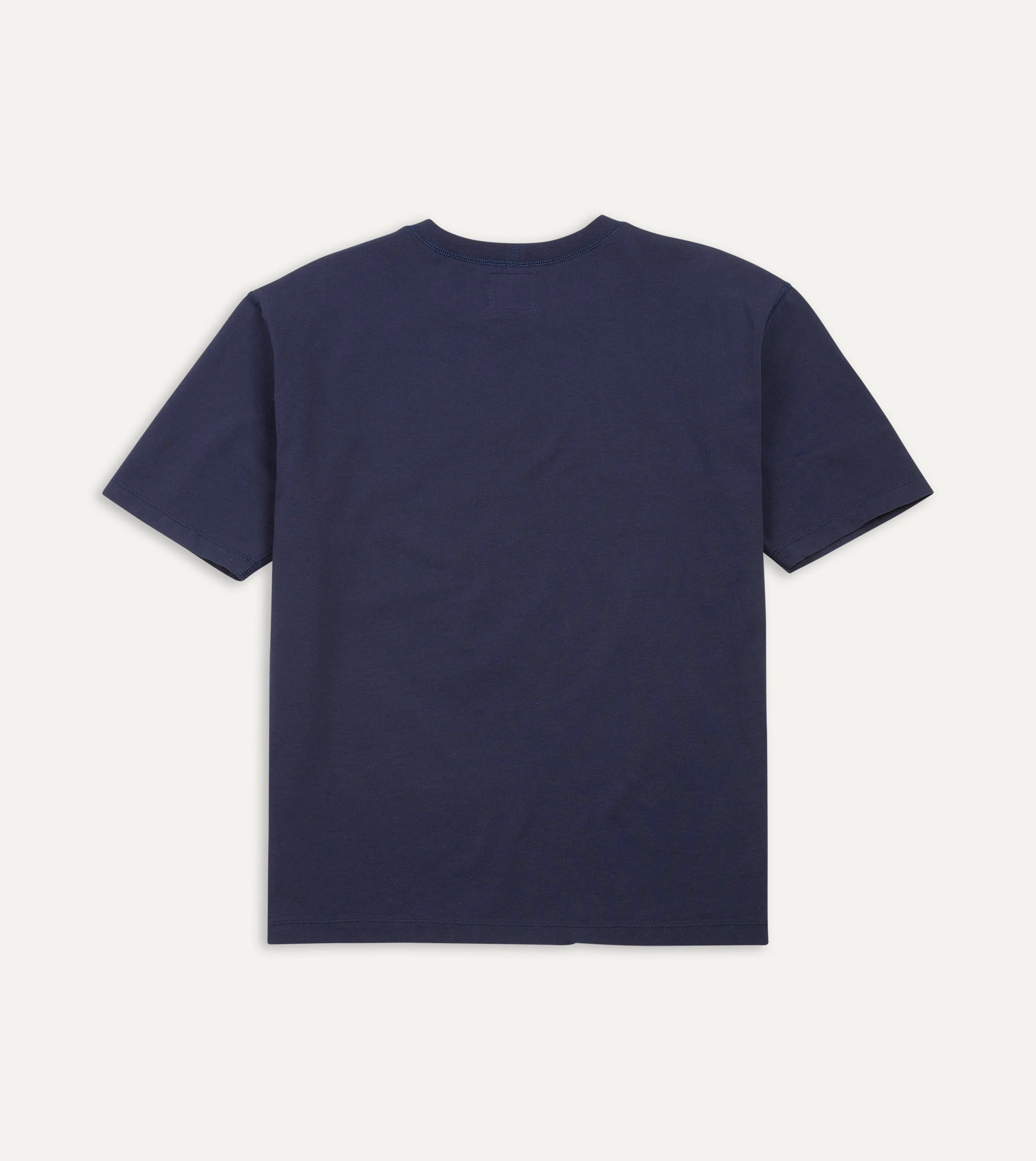 Navy Cotton Crew Neck Hiking T-Shirt Cozy and Fashionable
