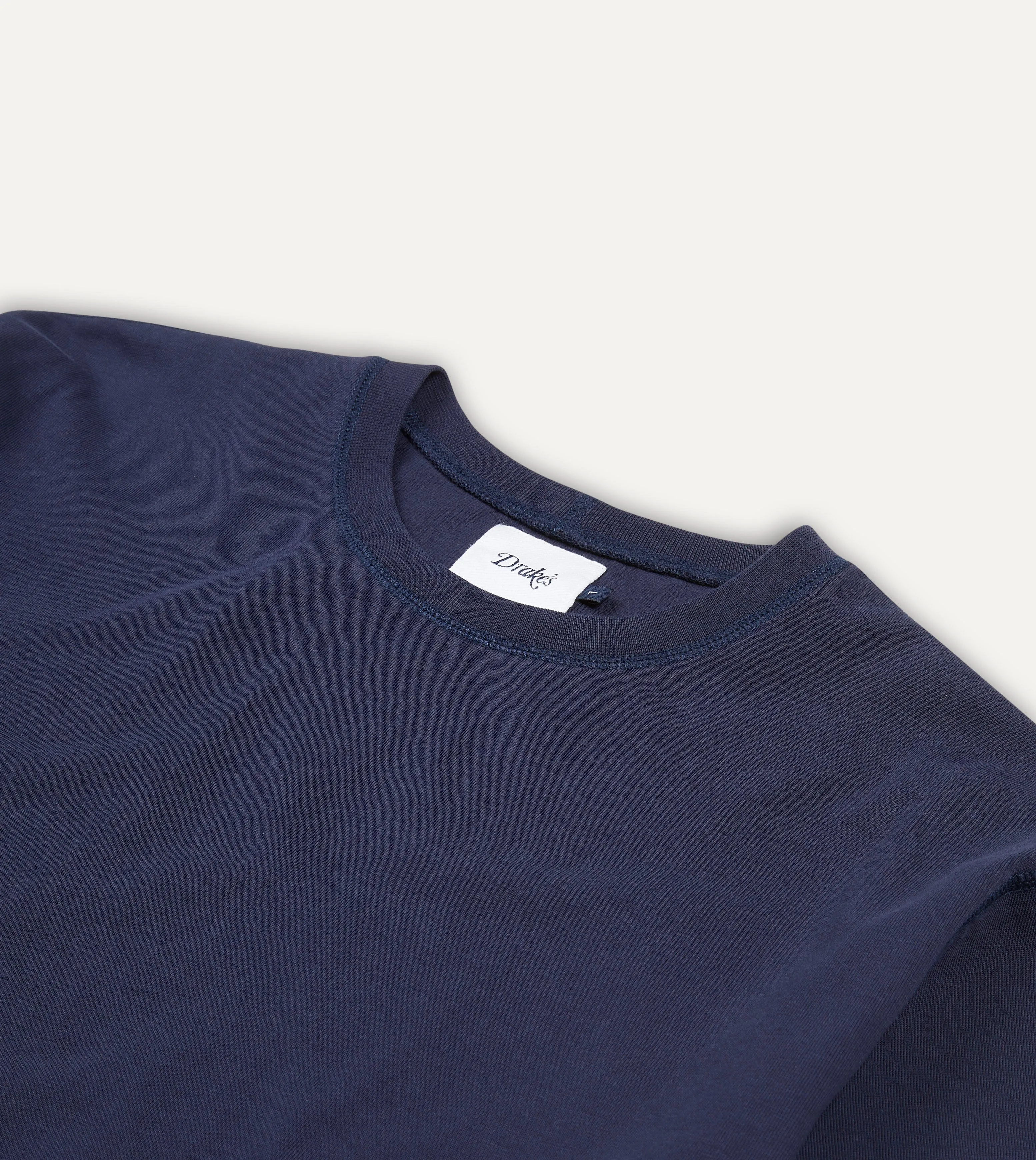 Navy Cotton Crew Neck Hiking T-Shirt Layered Look