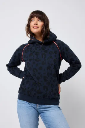 Navy Leopard Hoodie Sporty Layers