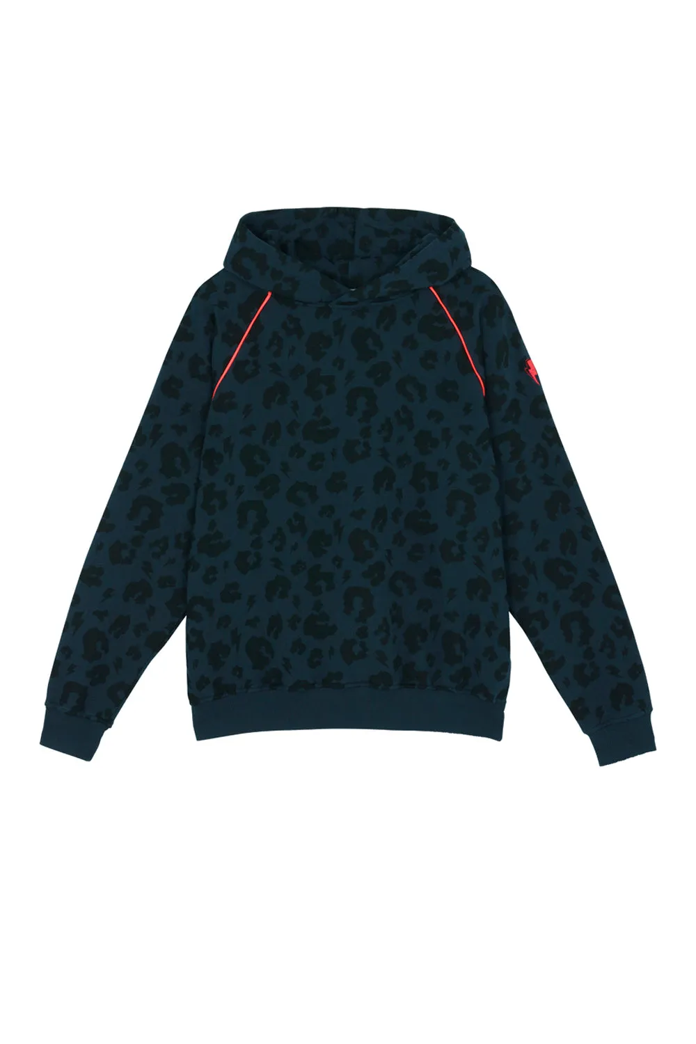 Navy Leopard Hoodie Bonded seams