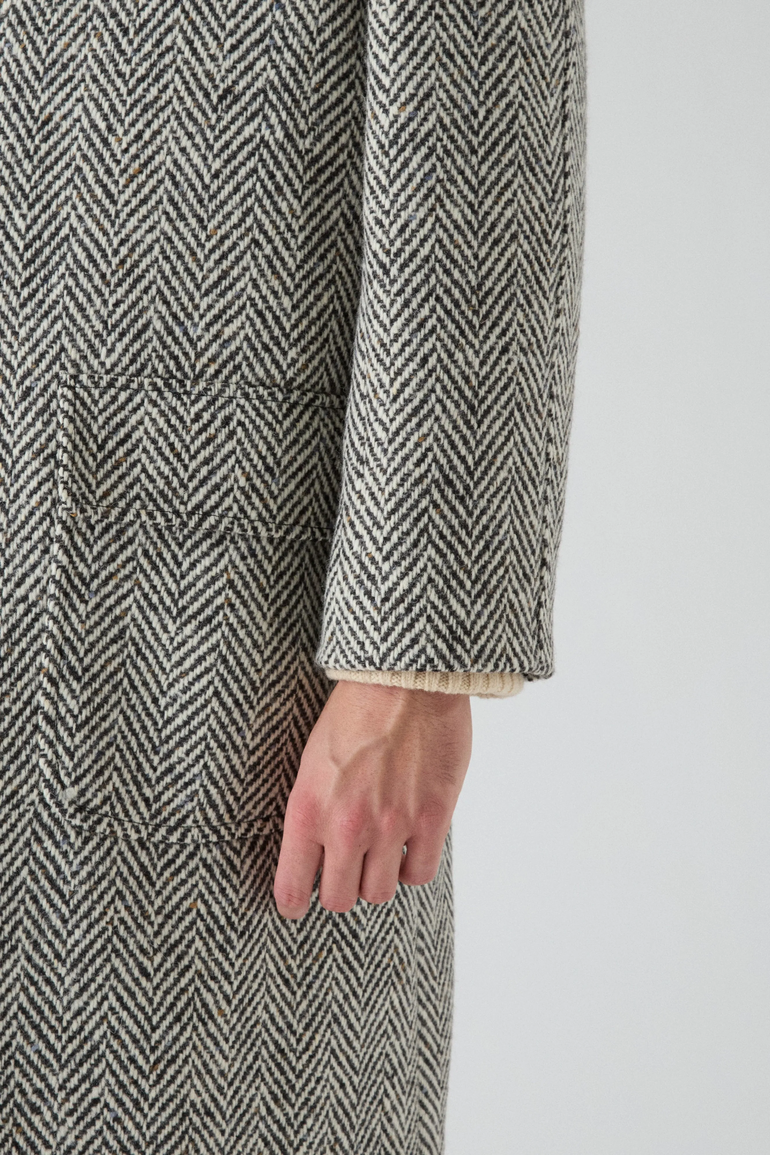 Soft Weather Wear All Weather Performance Nelson Tweed Raglan Coat - Charcoal/Cream