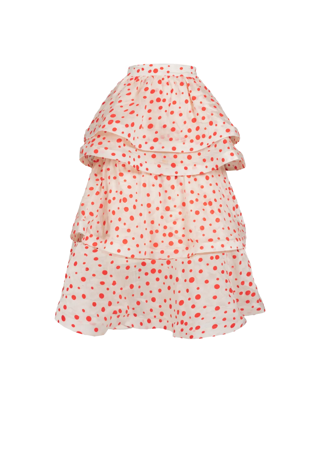 Moisture Lock Technology MIDI Teagan Tiered Skirt - Flocking Dot