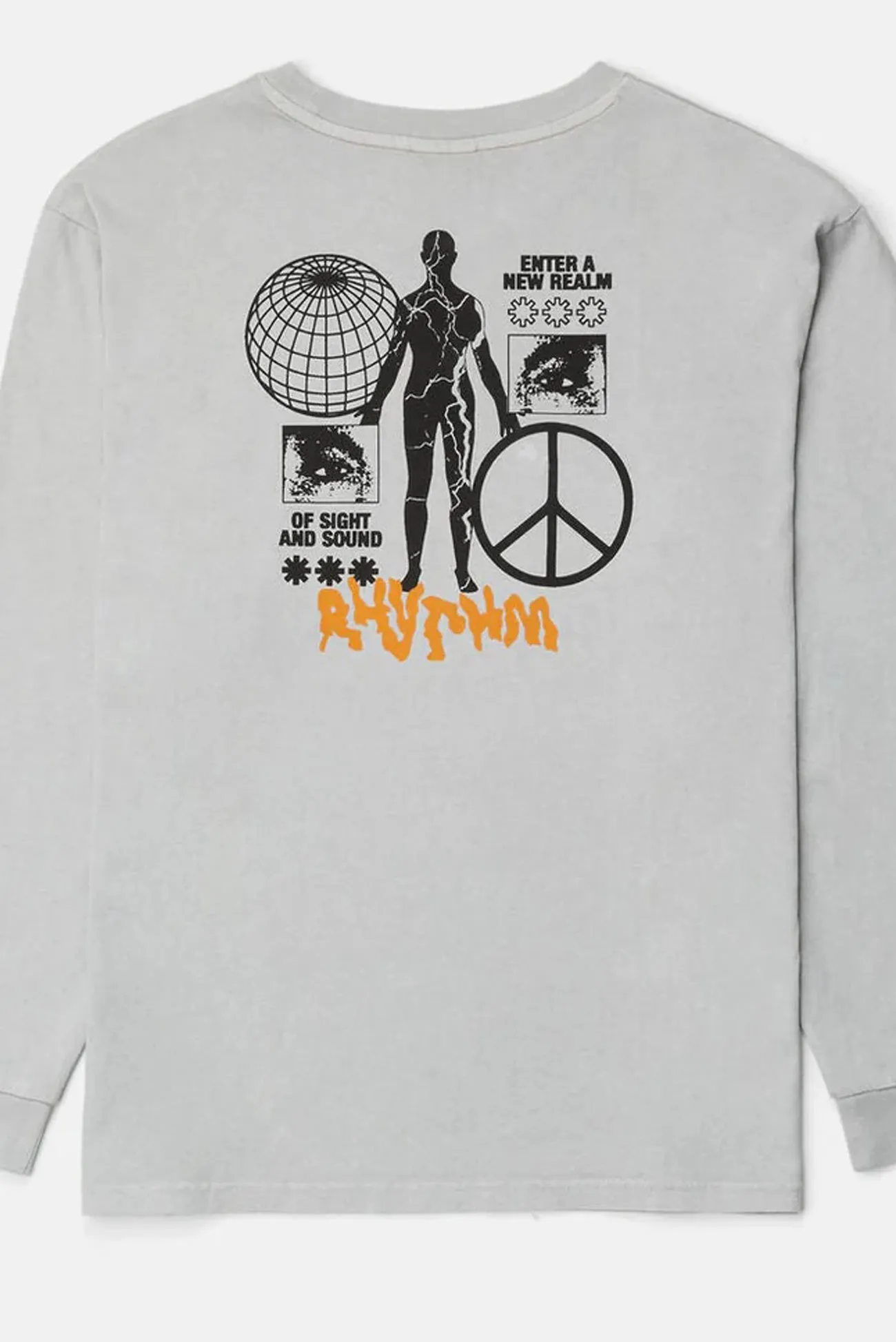 YarnDyeStripe New Realm Vintage Long Sleeve T-Shirt Stone