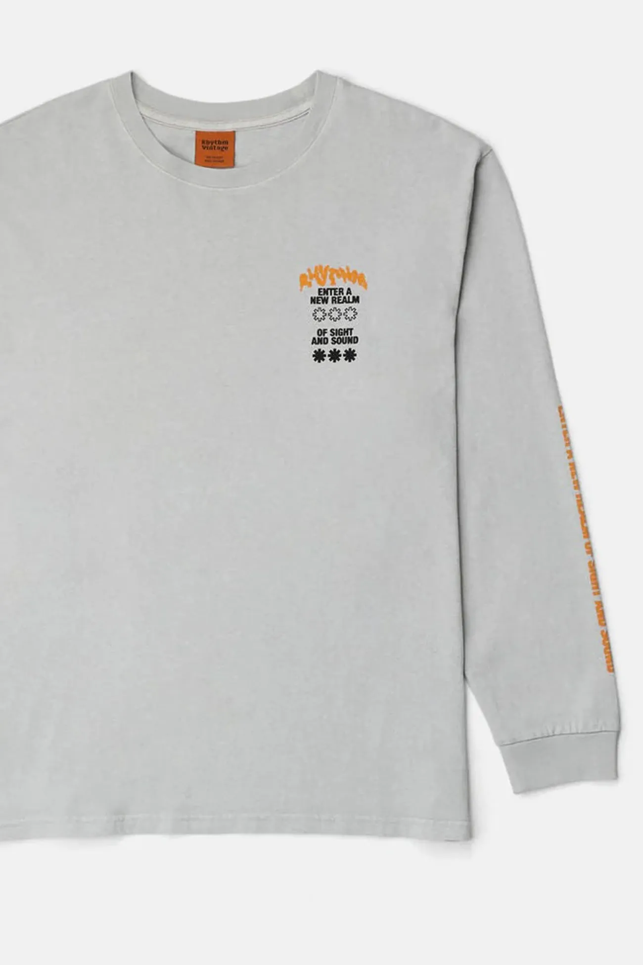 StretchComfort DoubleStitched Hemming New Realm Vintage Long Sleeve T-Shirt Stone