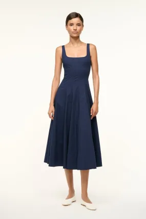 Sleek Waistband WELLS DRESS | NAVY
