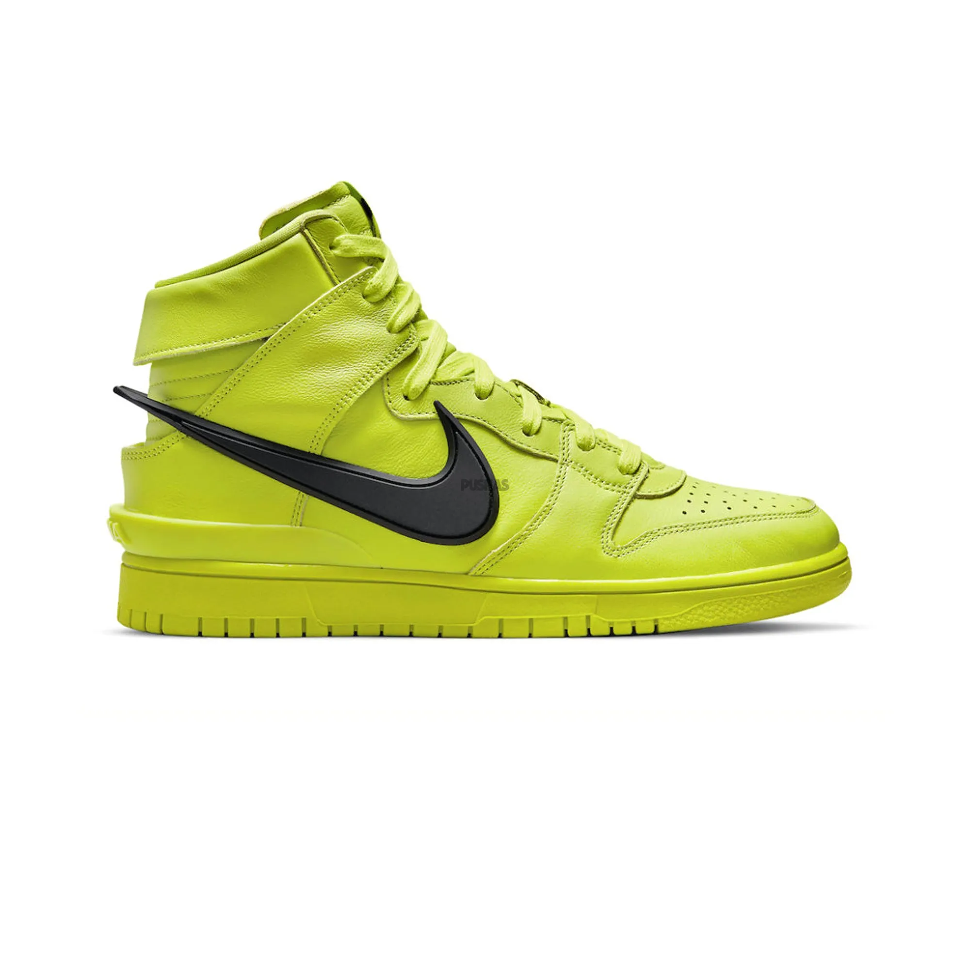 Easy On And Off Foot alignment Nike Dunk High AMBUSH 'Flash Lime' (2021)
