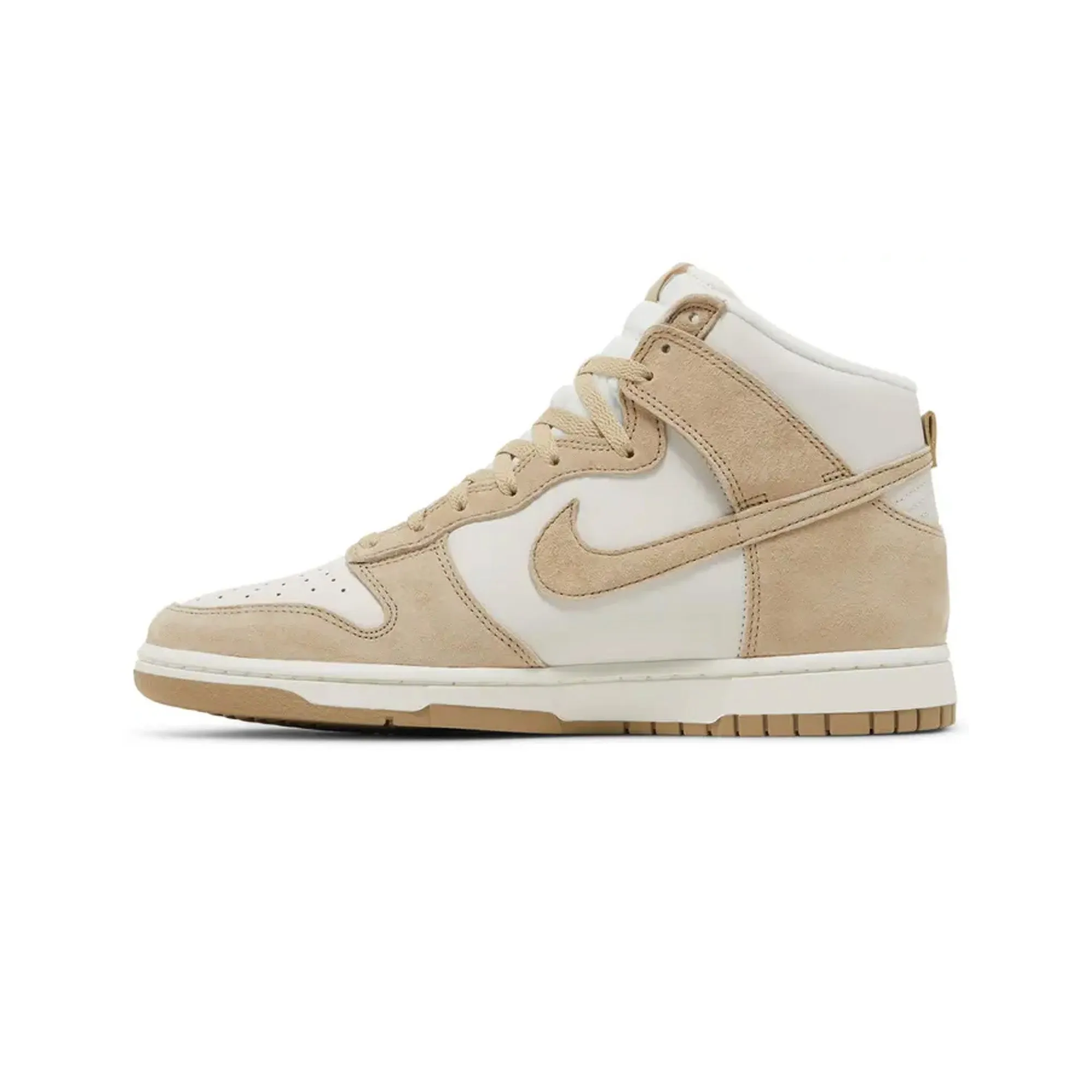 Nike Dunk High Retro PRM 'Tan Suede White' (2022) Shock dispersion Reinforced Lace Holes