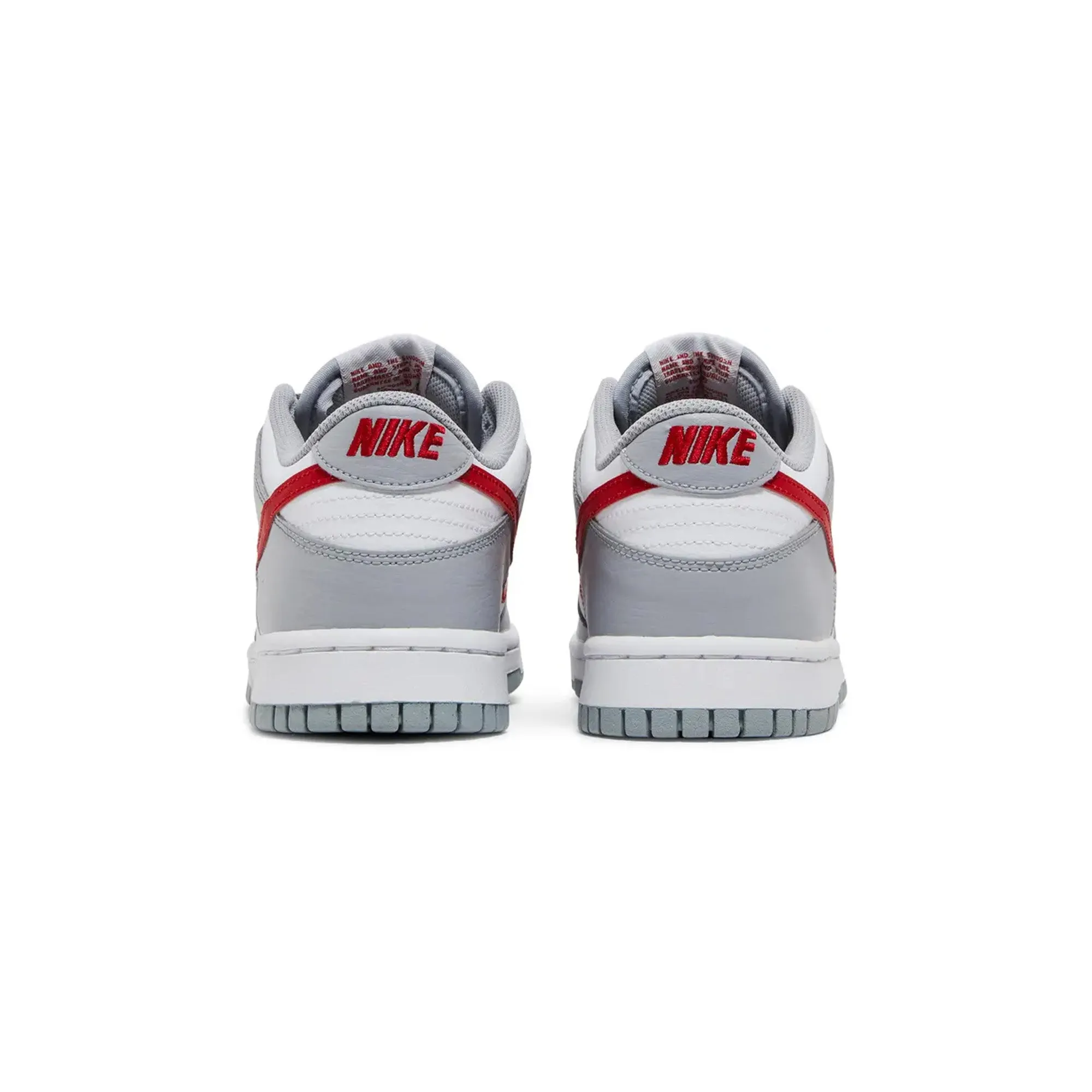 Nike Dunk Low 'White Grey Red' GS (2022) Durable Rubber Treads Urban Function