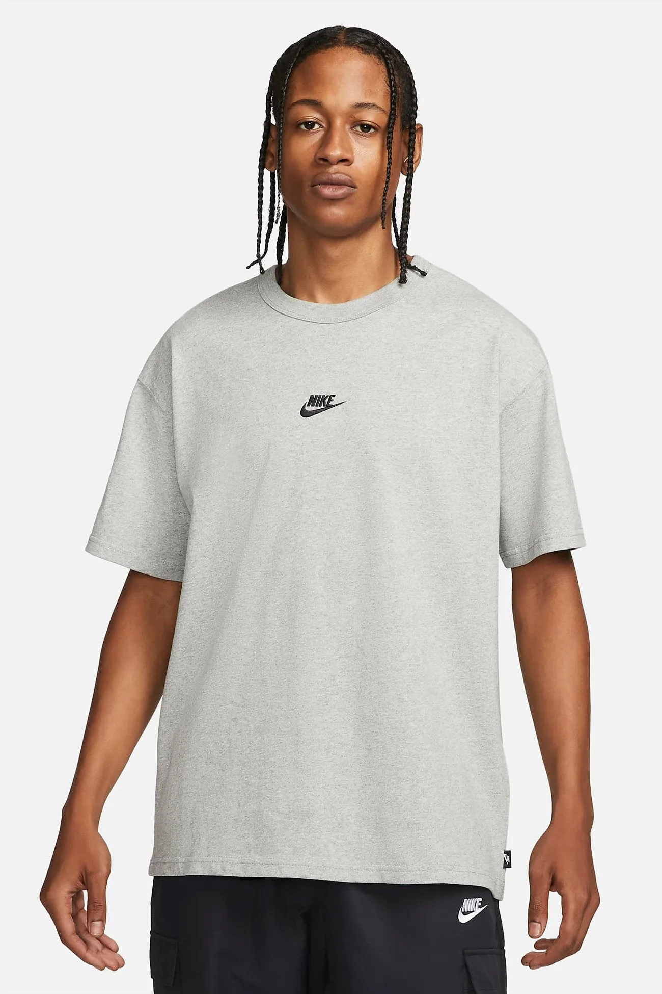 ReinforcedShoulders Thermal Regulating Design Nike Sportswear Premium Essentials Tee DK Grey Heather