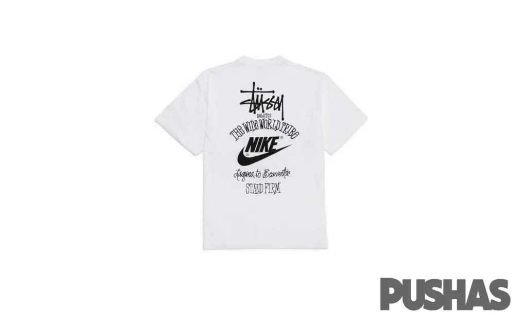 Nike x Stussy The Worldwide Tribe T-Shirt 'White' (2023) Seamless Upper Design