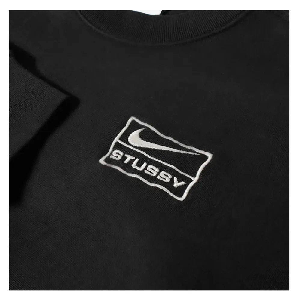 Nike x Stussy Wash Fleece Crewneck 'Black' (SS23) Street cushioning Functional shock absorption