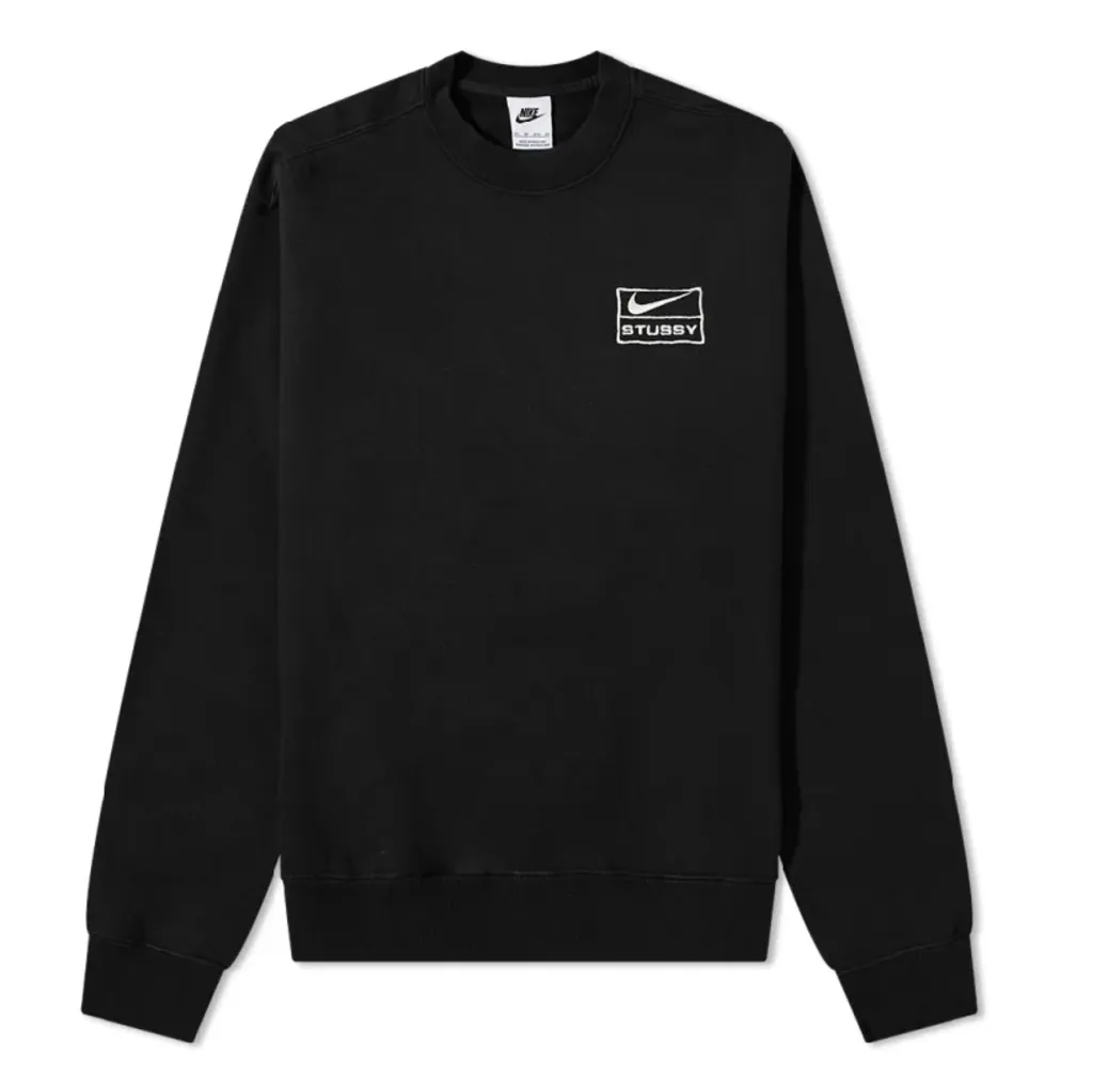 Nike x Stussy Wash Fleece Crewneck 'Black' (SS23) Rollbar Stabilizer